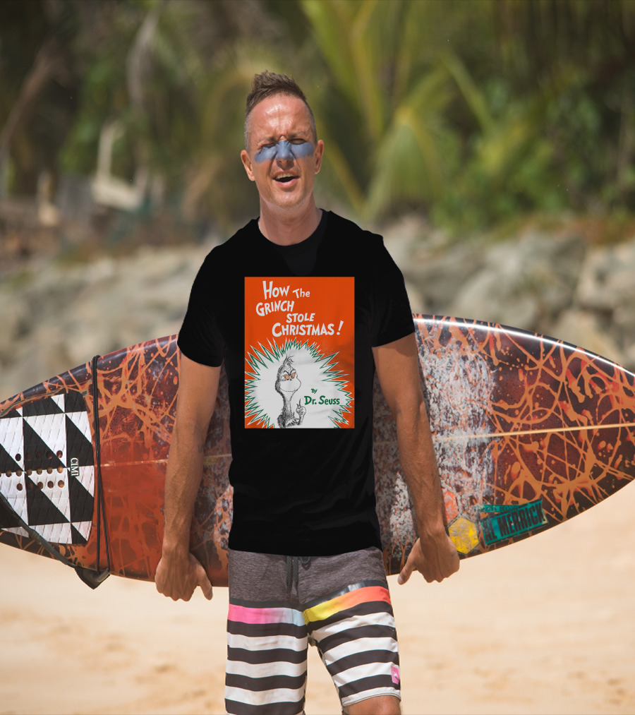 How The Grinch Stole Christmas By Dr. Seuss Book Cover T-Shirt