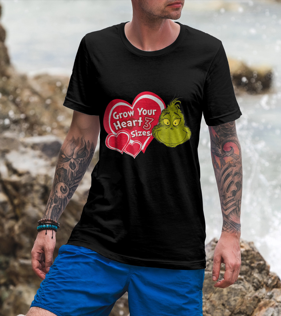 Dr Seuss Grinch Grow Your Heart 3 Sizes T-Shirt
