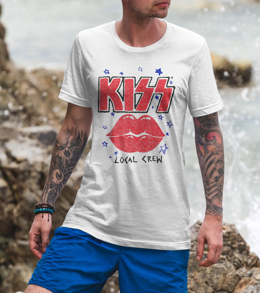 KISS Local Crew Lips And Stars T-Shirt