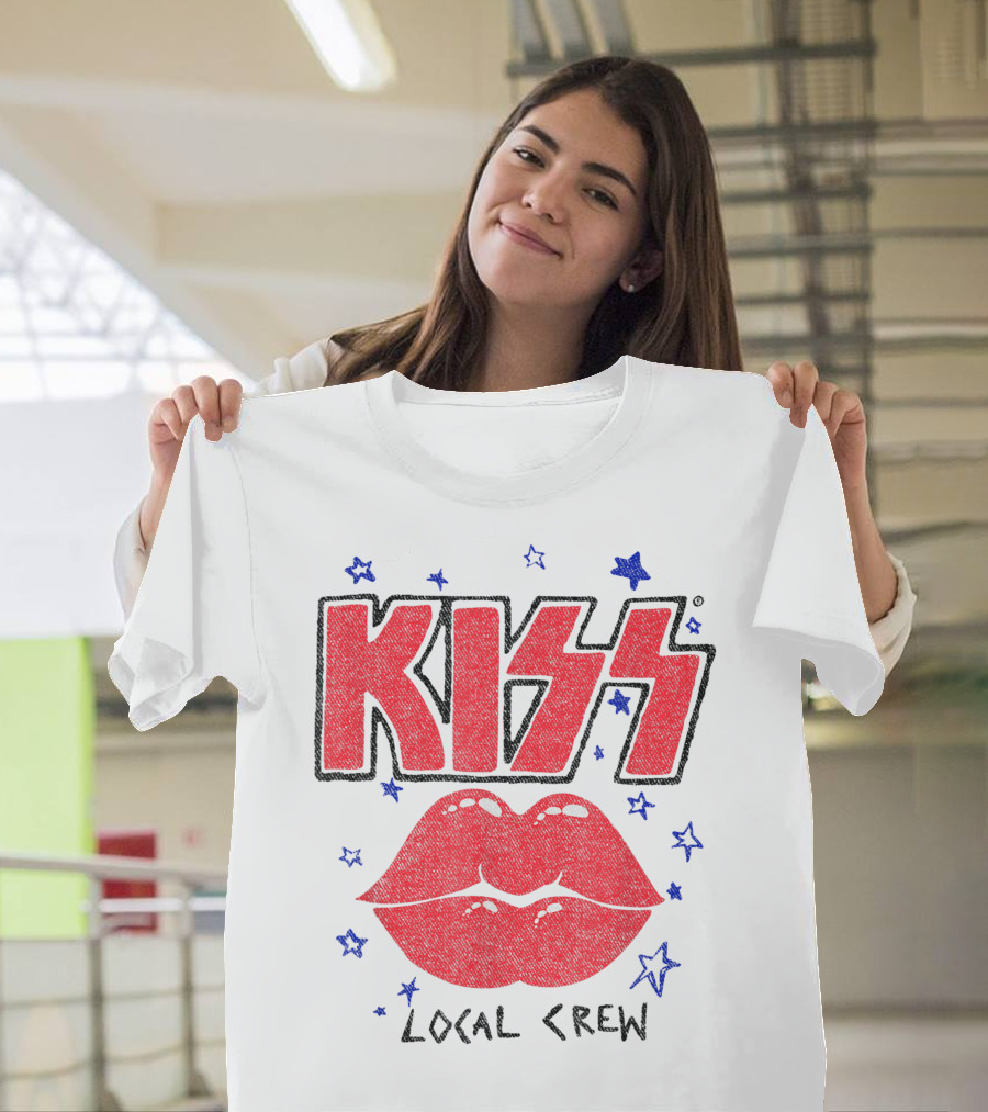 KISS Local Crew Lips And Stars T-Shirt