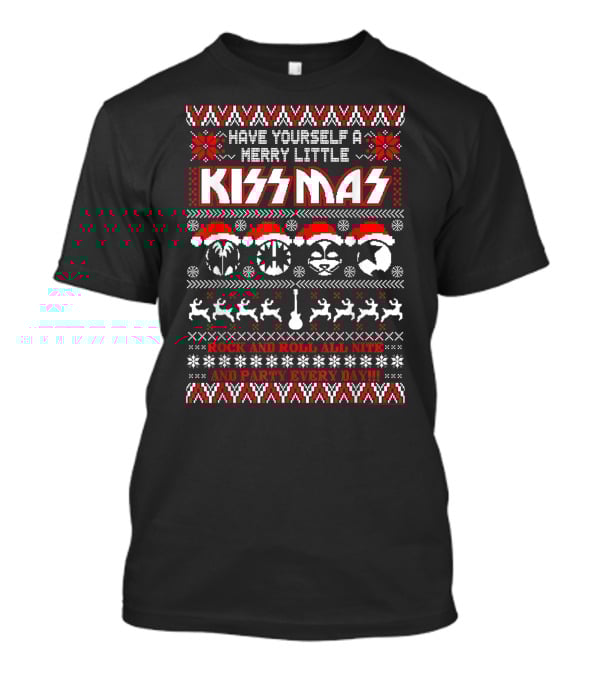KISS Merry Little KISSmas Rock And Roll All Nite And Party Every Day T-Shirt