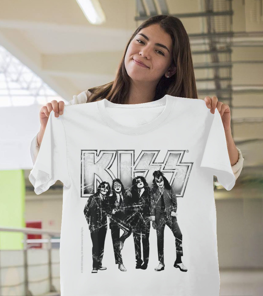 KISS Band Members Distressed Portrait T-Shirt