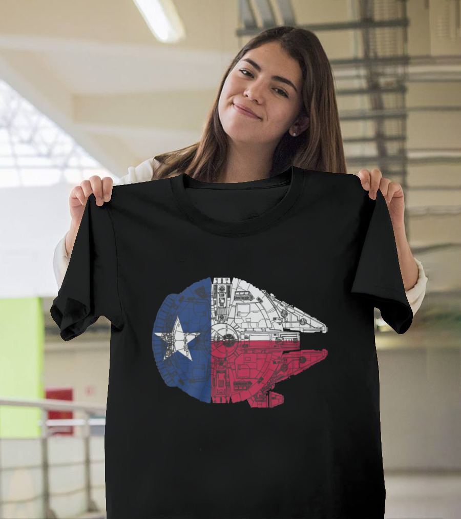 STAR WARS MILLENNIUM FALCON TEXAS FLAG T-Shirt