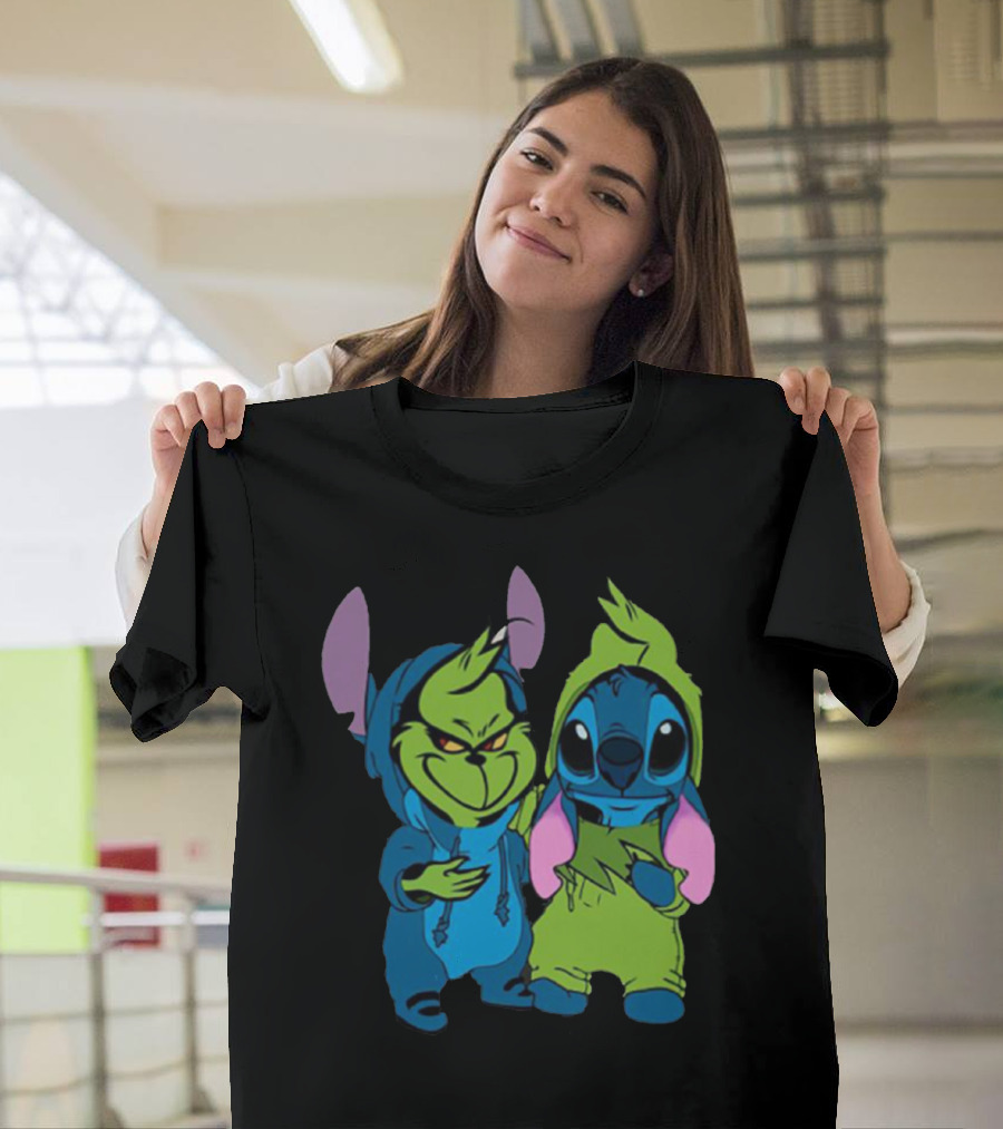 Stitch Grinch Mashup Hoodie Duo T-Shirt