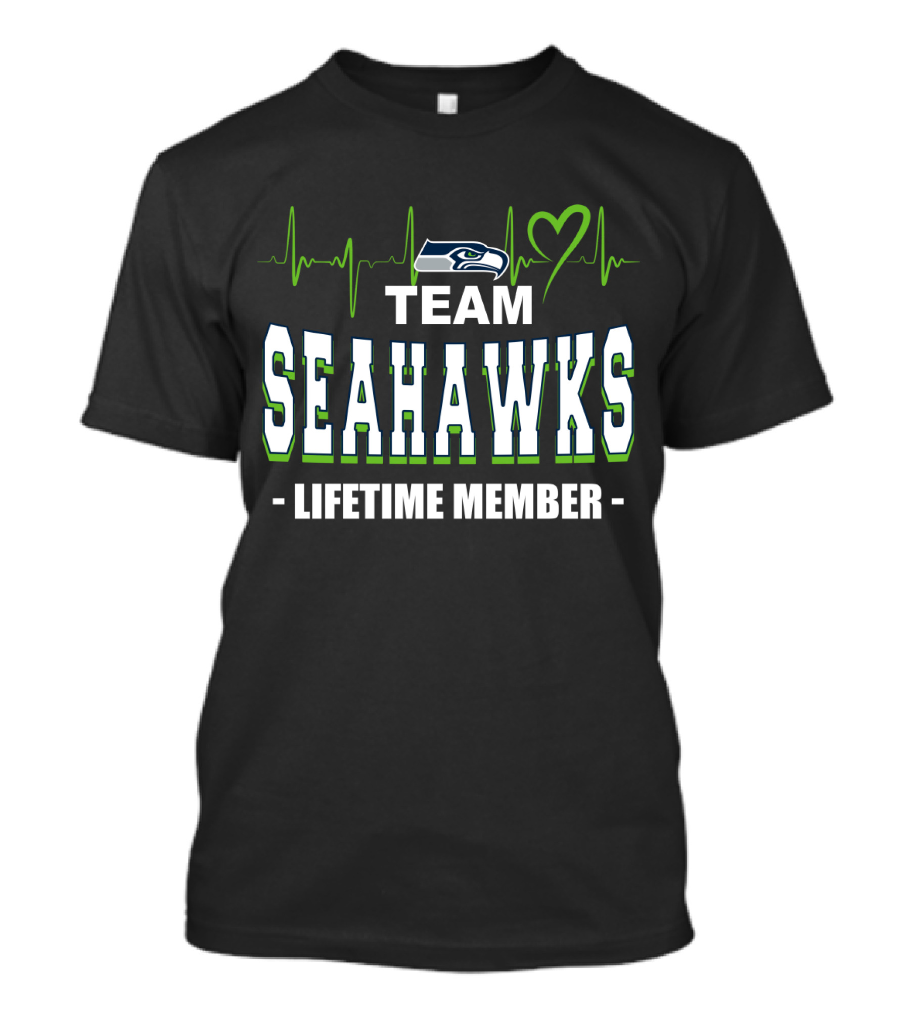 Seattle Seahawks Team Lifetime Member Heartbeat T-Shirt