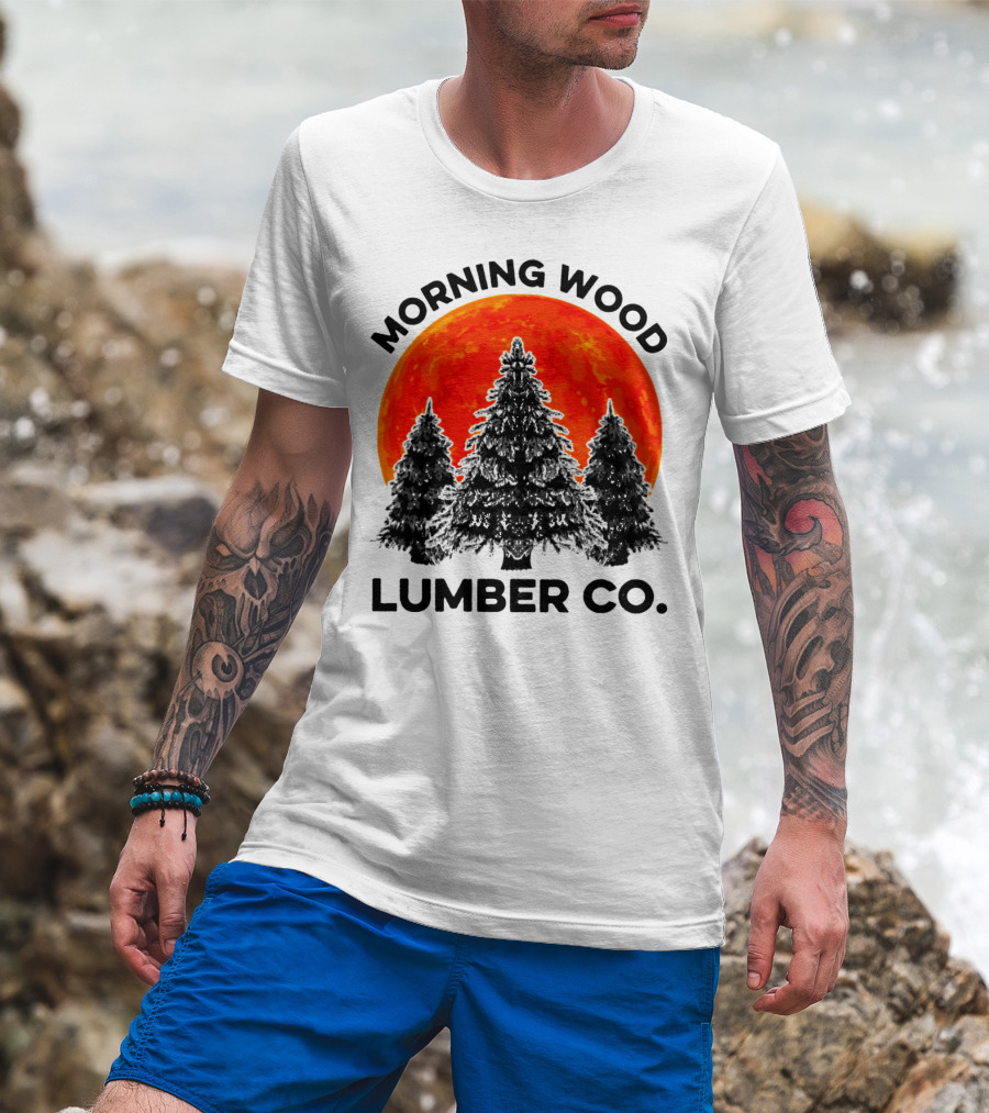 Morning Wood Lumber Co Sunlit Forest Scene T-Shirt