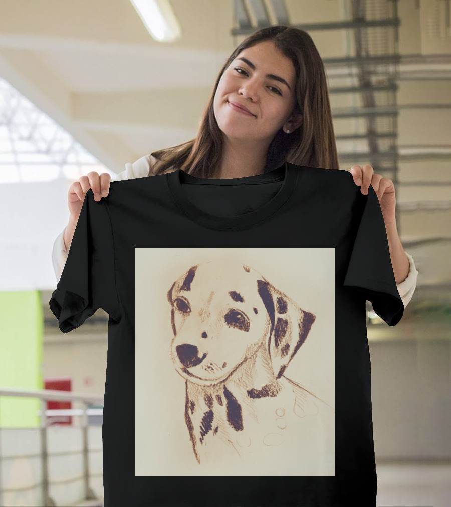 Dalmatian Dog Pencil Sketch T-Shirt