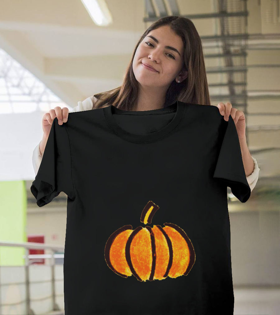 Funny Halloween Pumpkin Pregnant T-Shirt