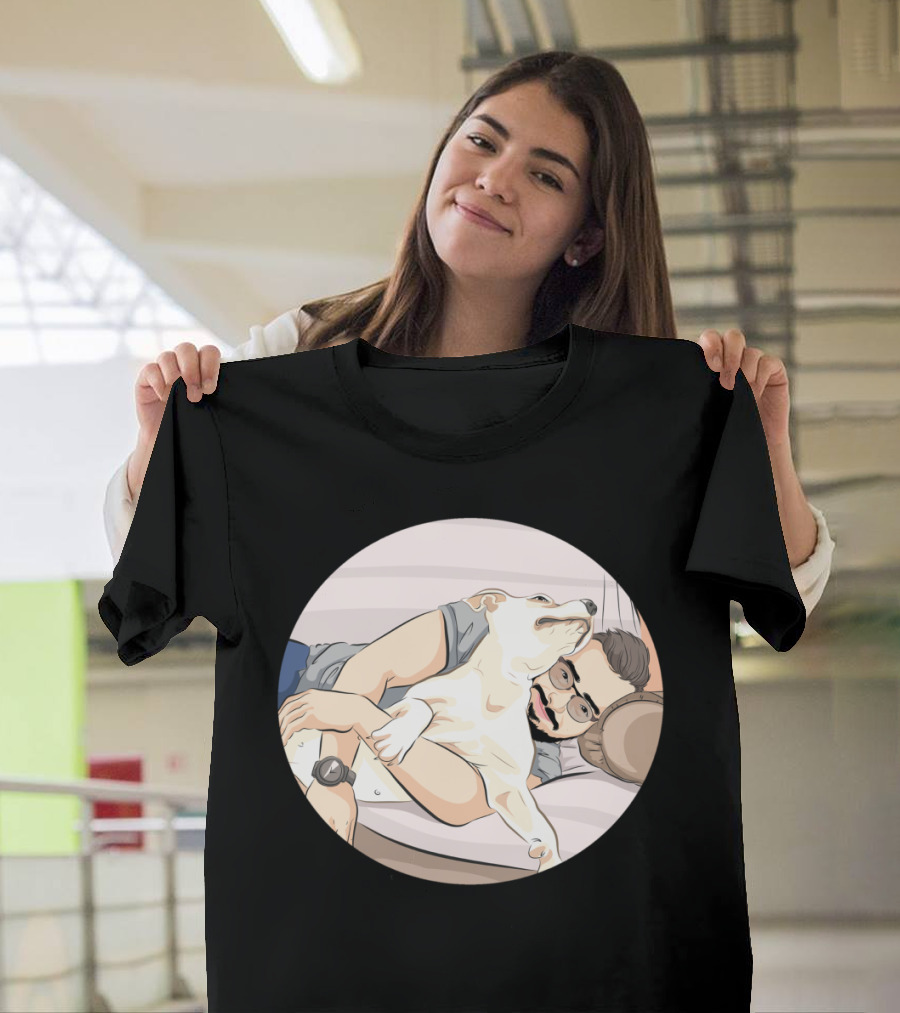 Man Hugging Dog T-Shirt
