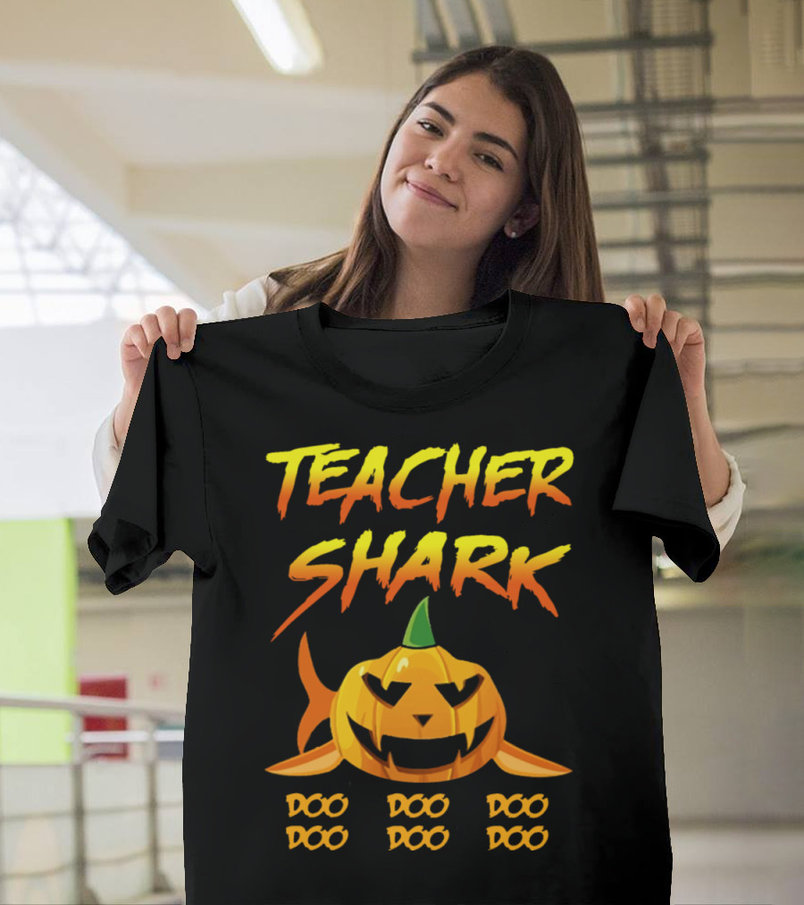 Teacher Shark Doo Doo Halloween Pumpkin T-Shirt