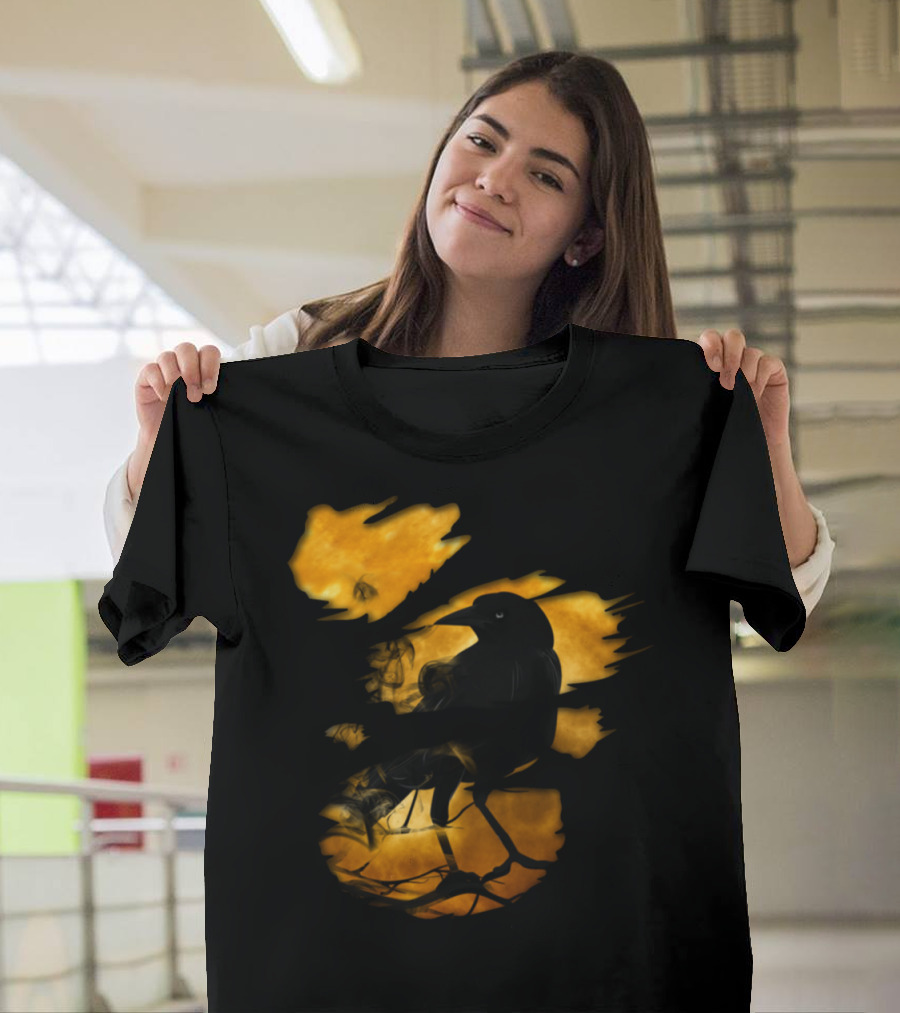 Halloween Scary Pumpkin Raven Crow Kuerbis Trick T-Shirt