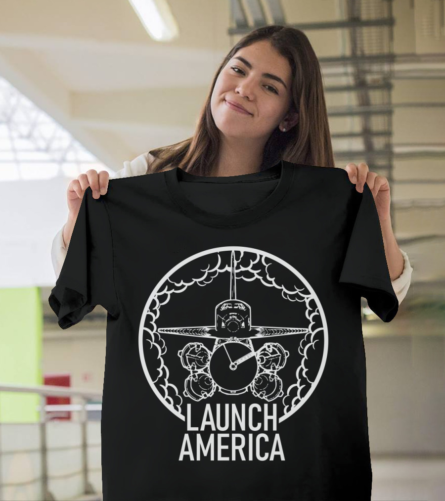 Launch America Space Shuttle Iconic Emblem T-Shirt