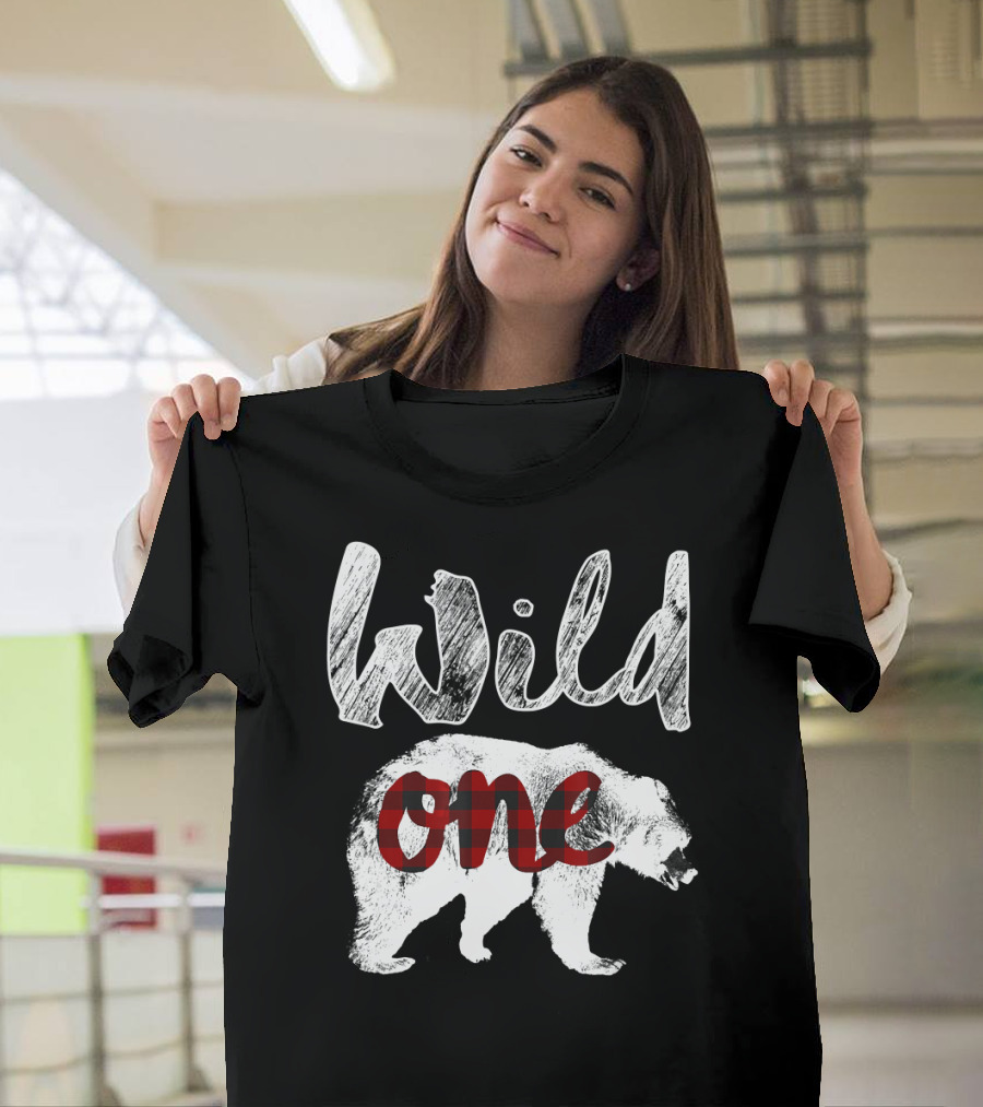 Wild One Bear 1st Birthday Lumberjack T-Shirt