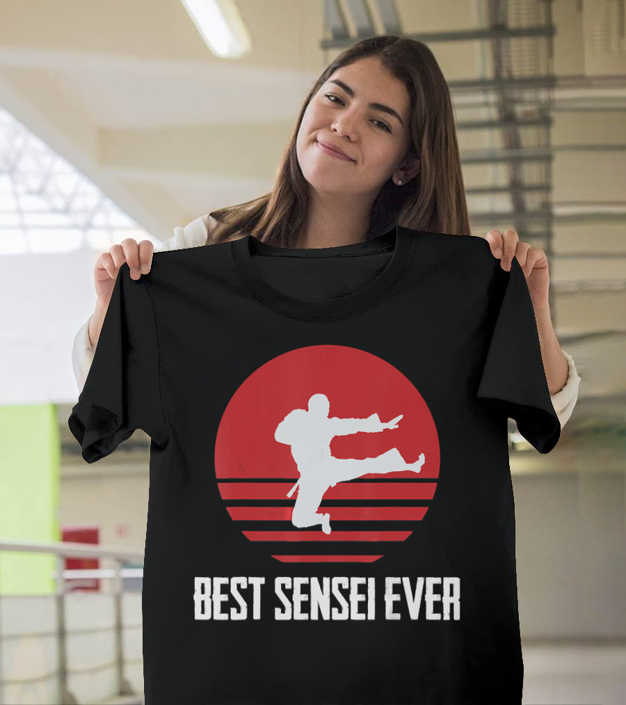 Best Sensei Ever Karate Silhouette Red Sun T-Shirt