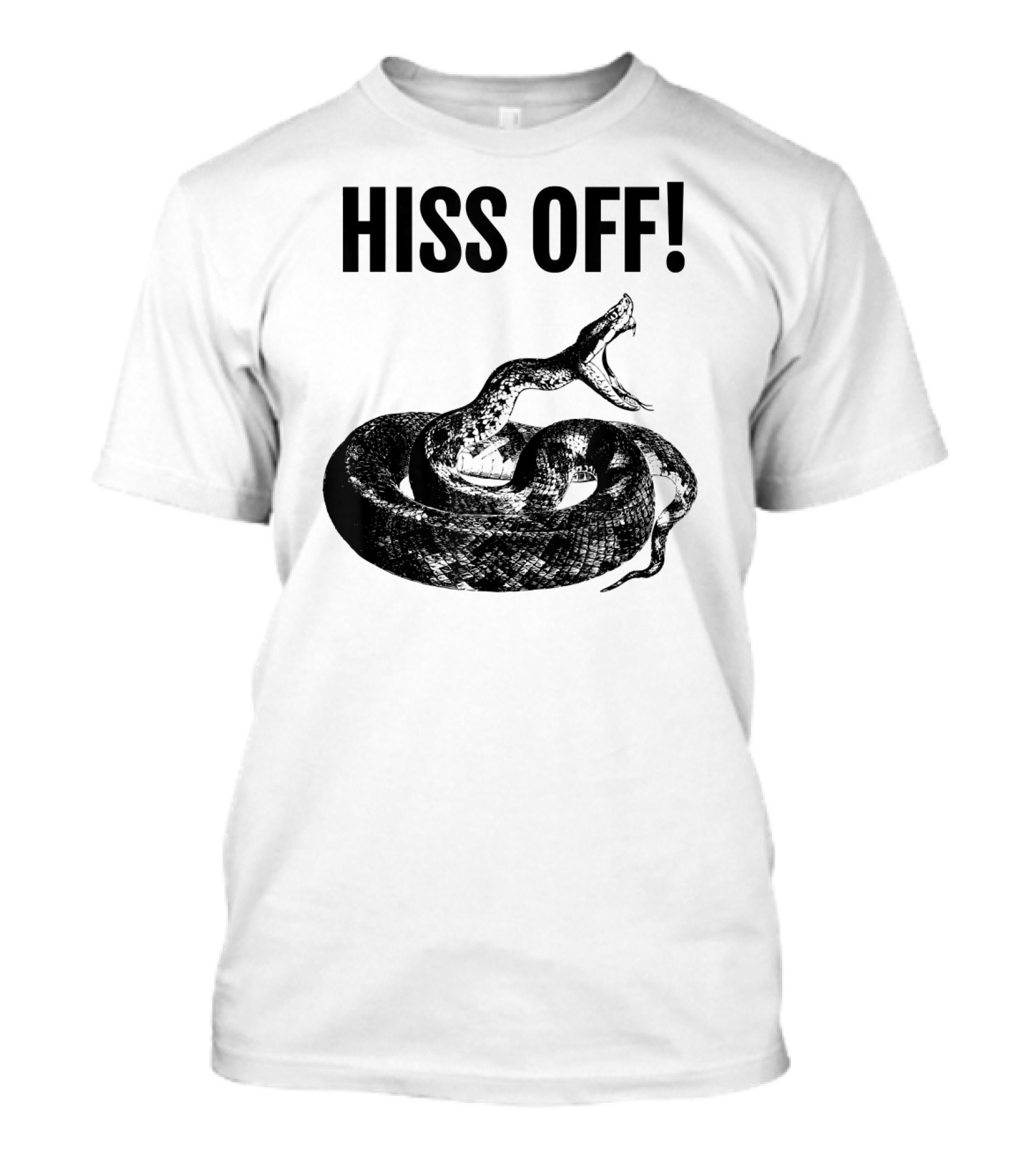 Big Black Python Hiss Off Warning T-Shirt