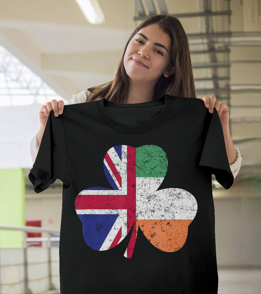 British Irish Flag Shamrock T-Shirt