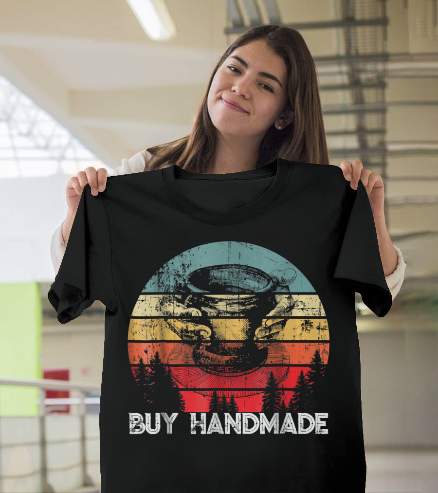 Buy Handmade Clay Retro Pottery Ceramics Vintage Sunset Aesthetic T-Shirt