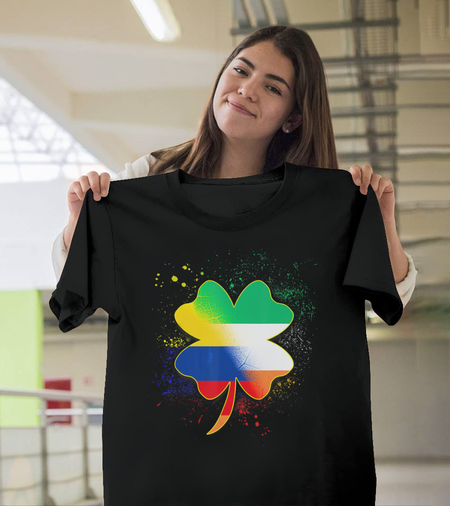 Colombian Irish Flag Clover Explosion T-Shirt