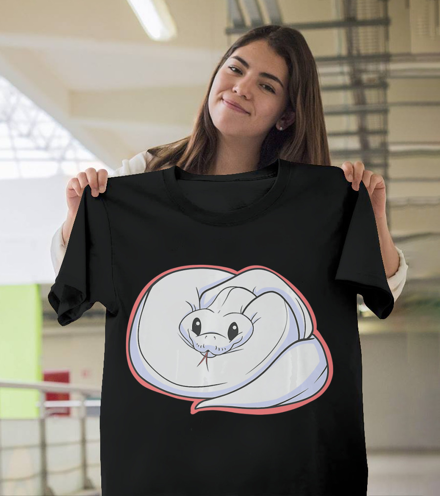 Cute White Ball Python Snake Cartoon T-Shirt