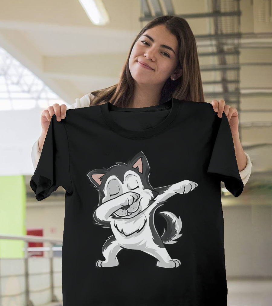 Dabbing Siberian Husky Dog Dab Dance Pose T-Shirt