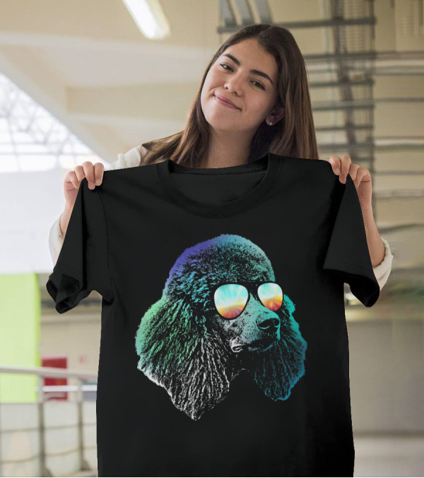 Groovy Poodle With Psychedelic Sunglasses Disco T-Shirt