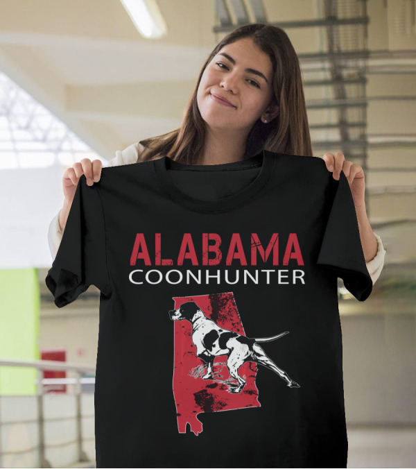 ALABAMA COONHUNTER Dog On State Map T-Shirt