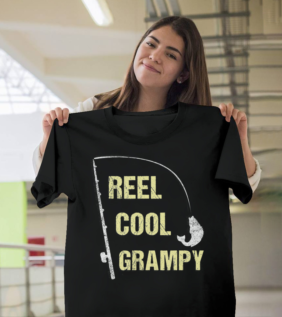 Reel Cool Grampy Grandpa Fisherman Dad T-Shirt