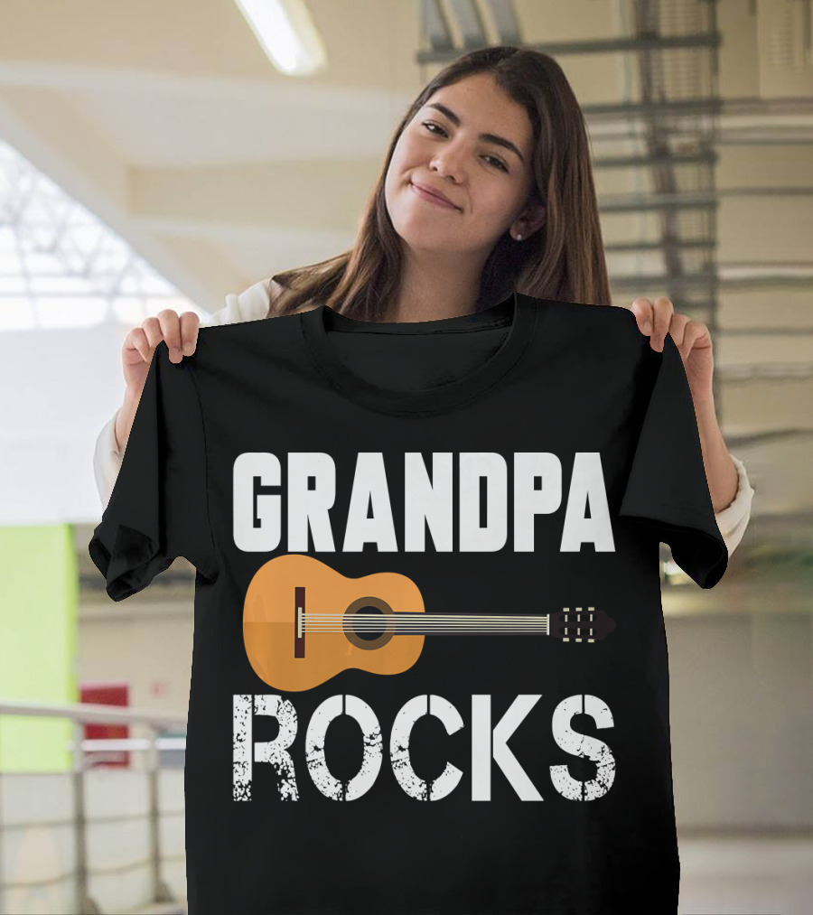 GRANDPA ROCKS GUITAR MUSIC T-Shirt