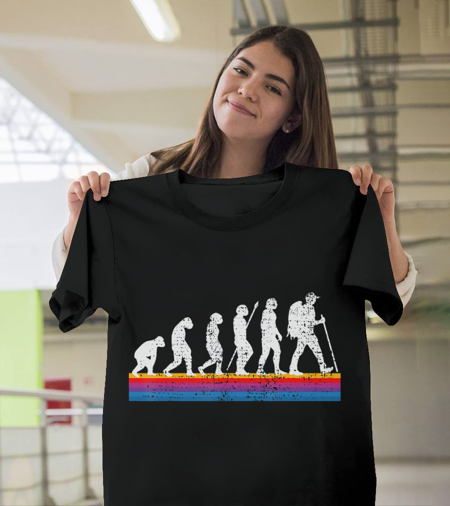Hiking Hike Evolution Retro Progression T-Shirt