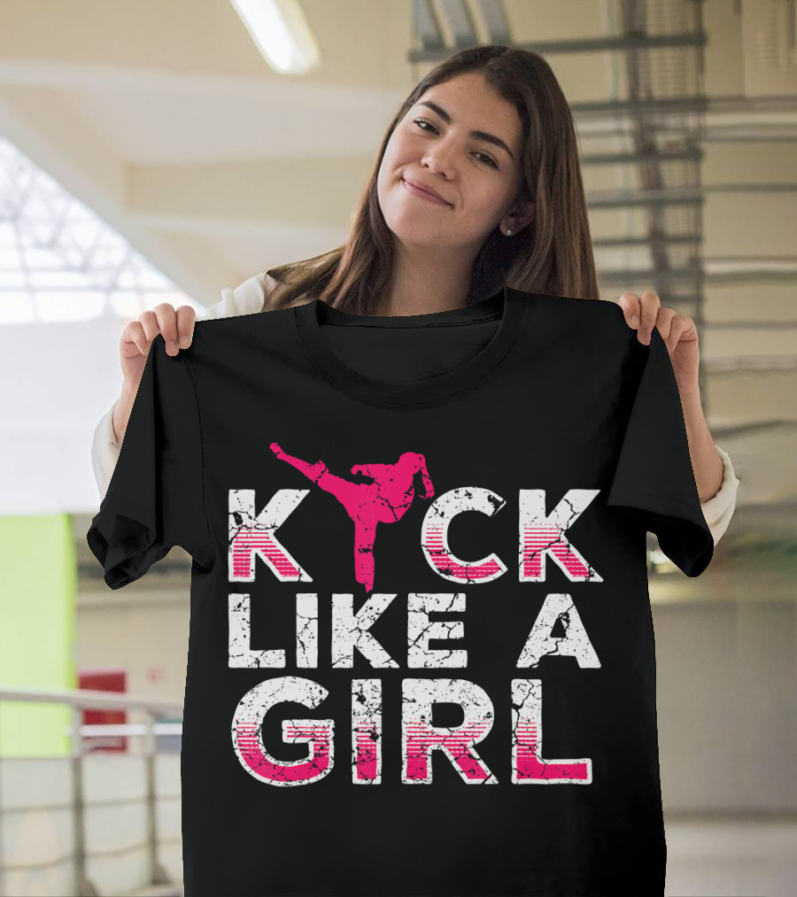 Kick Like A Girl Karate Kickboxing T-Shirt