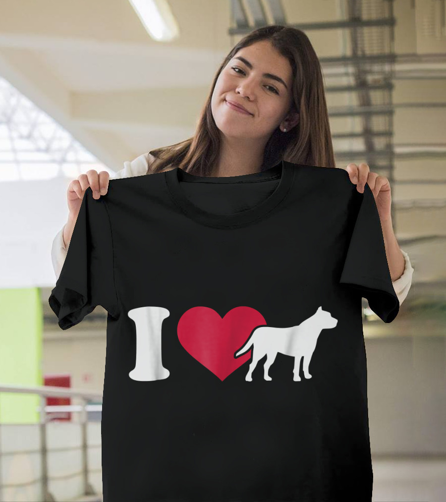 I Love Pitbulls Heart T-Shirt
