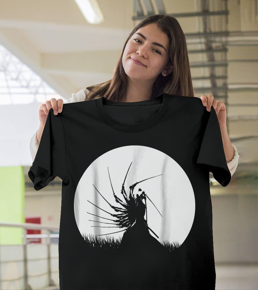 Kendo Shinai Aikido Silhouette Moon Japan Martial Arts T-Shirt