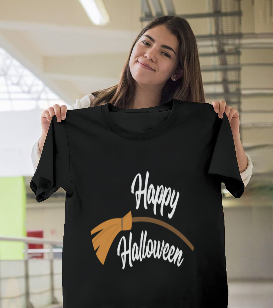 Happy Halloween Witch Broom T-Shirt