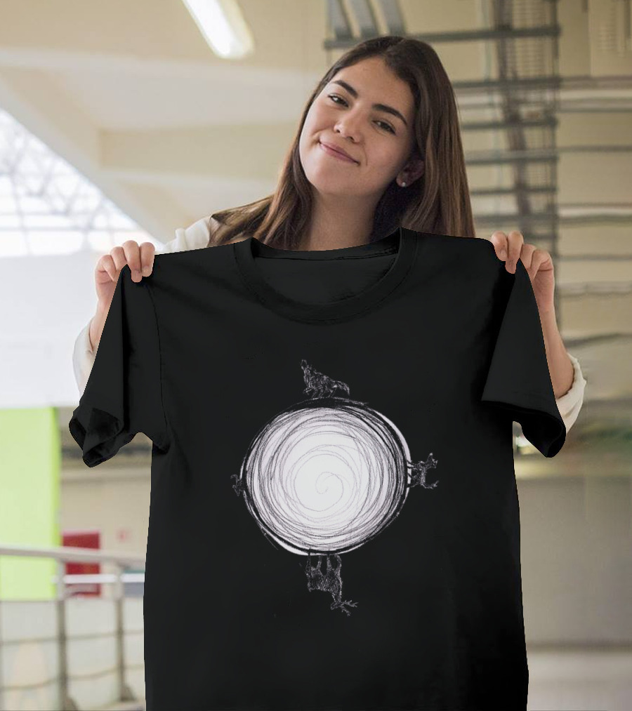 Marauders Moon Wolf Silhouettes with Swirling White Moon T-Shirt