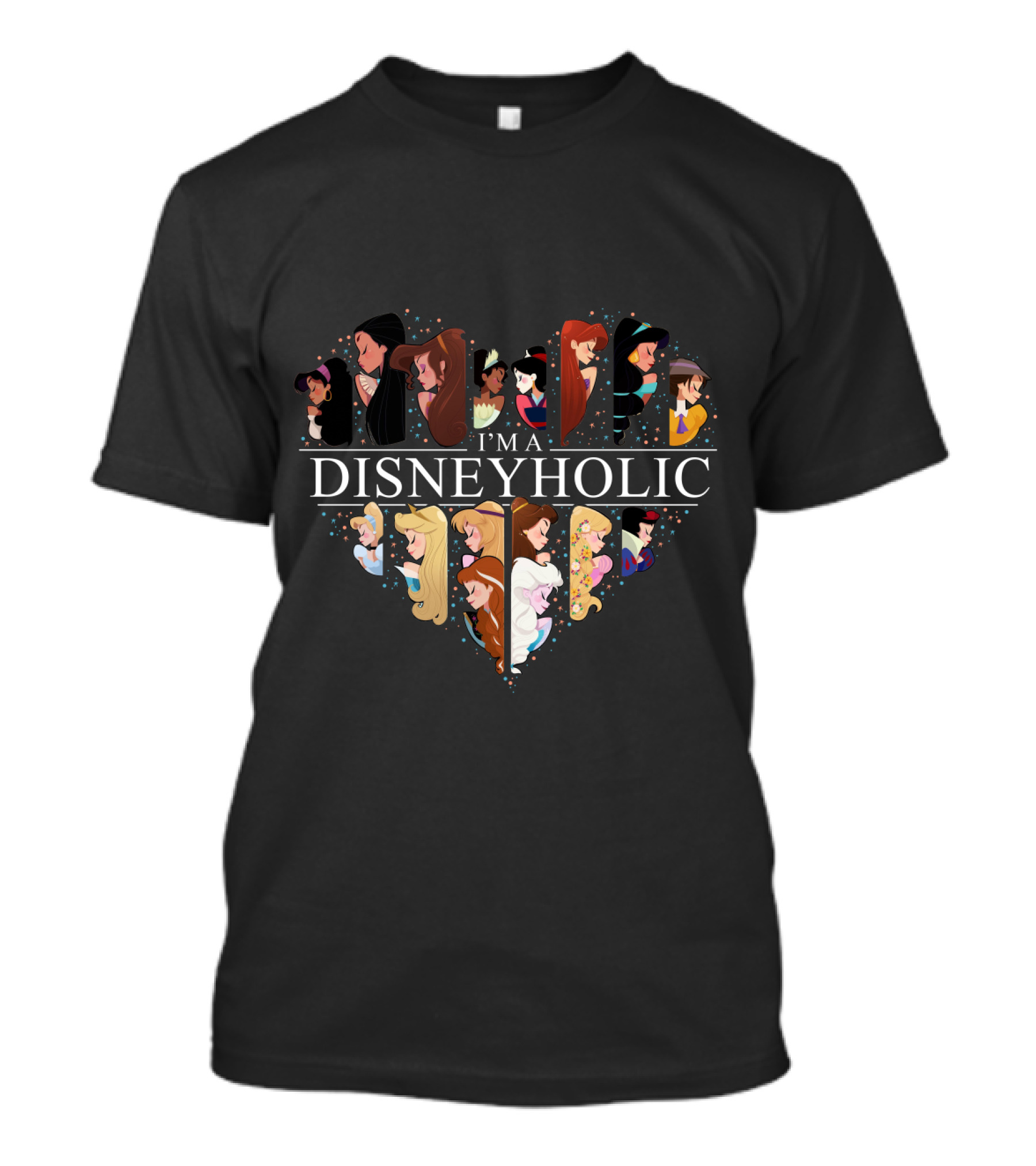 I'm A Disneyholic Heart Featuring Iconic Disney Princesses T-Shirt