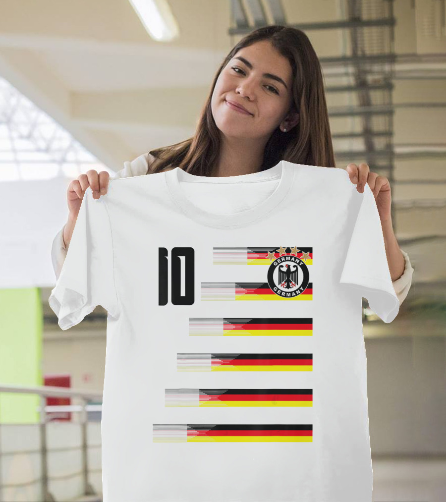 Germany Soccer Futbol Football German Flag Number 10 T-Shirt