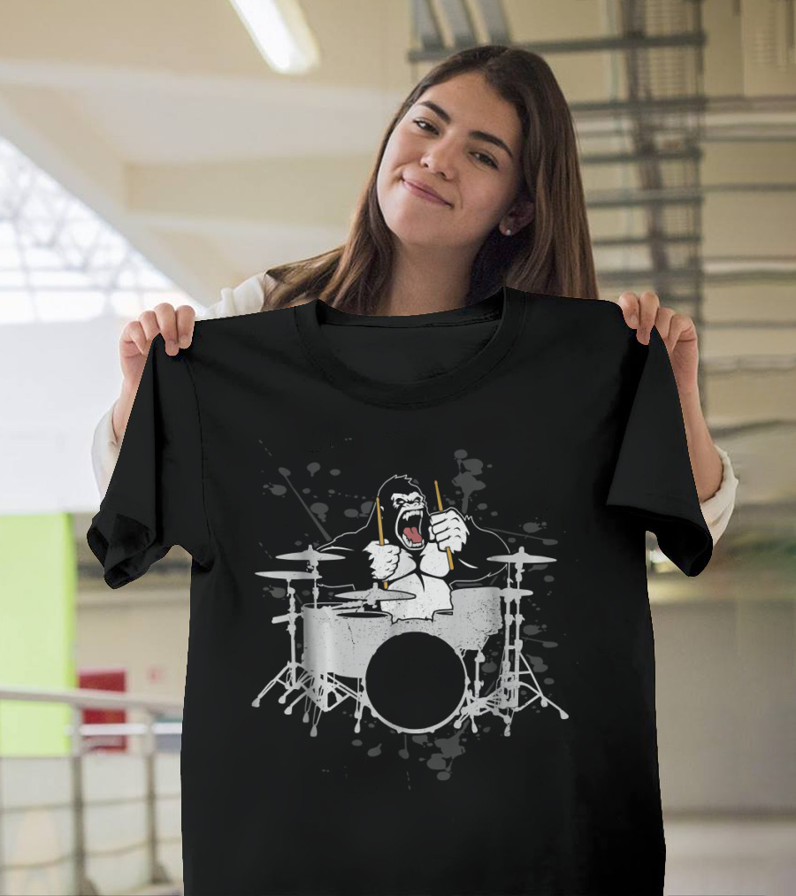 Gorilla Drums Drum Player Drummers Playing Drums T-Shirt