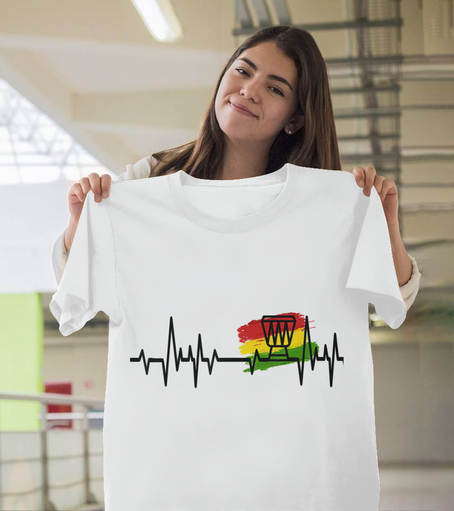 Heartbeat Djembe Reggae Drum Rhythm T-Shirt