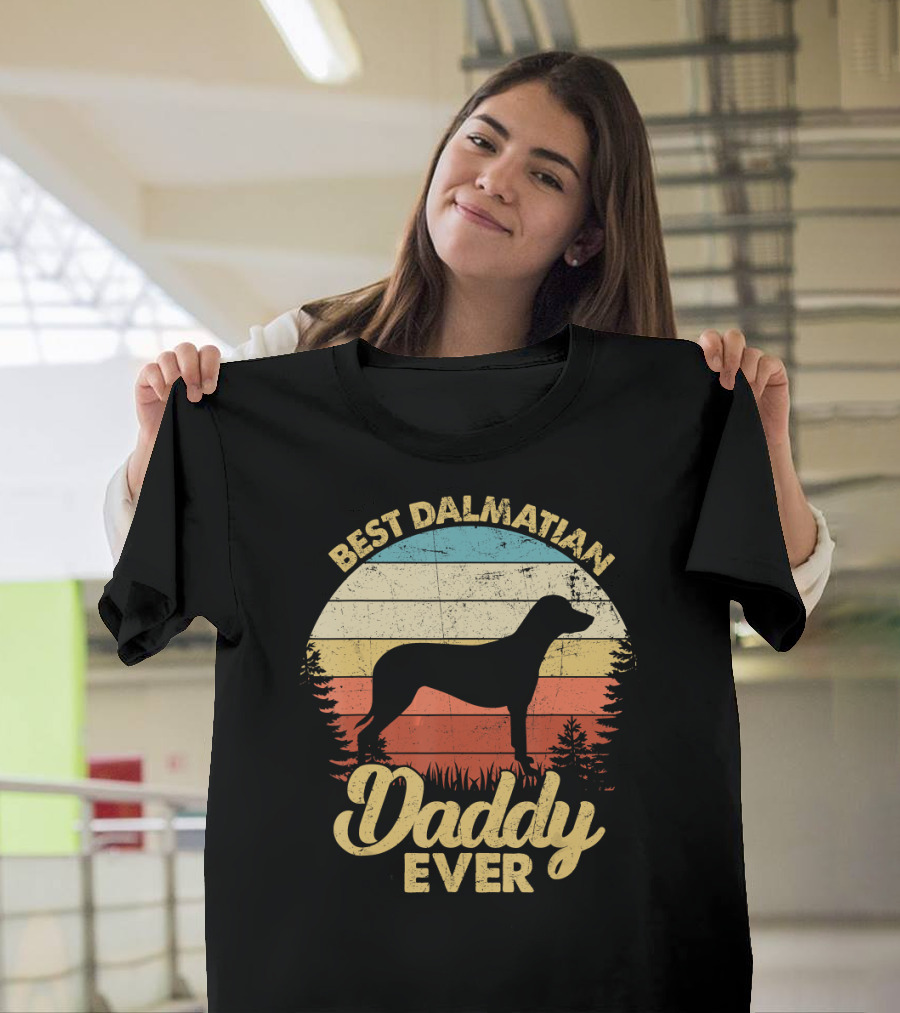 Best Dalmatian Daddy Ever Retro T-Shirt