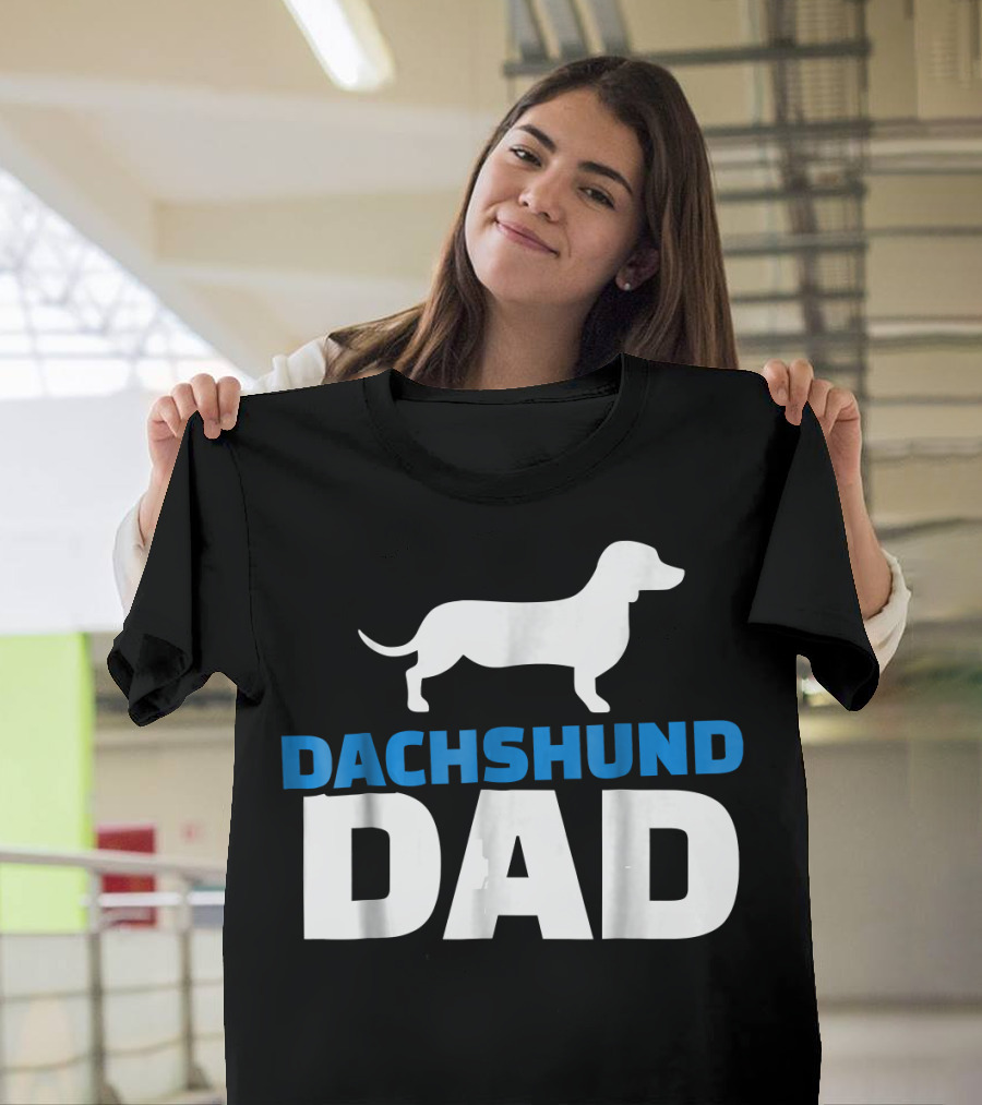 Dachshund Dad Mens Dog Lover Fathers Day Paw T-Shirt