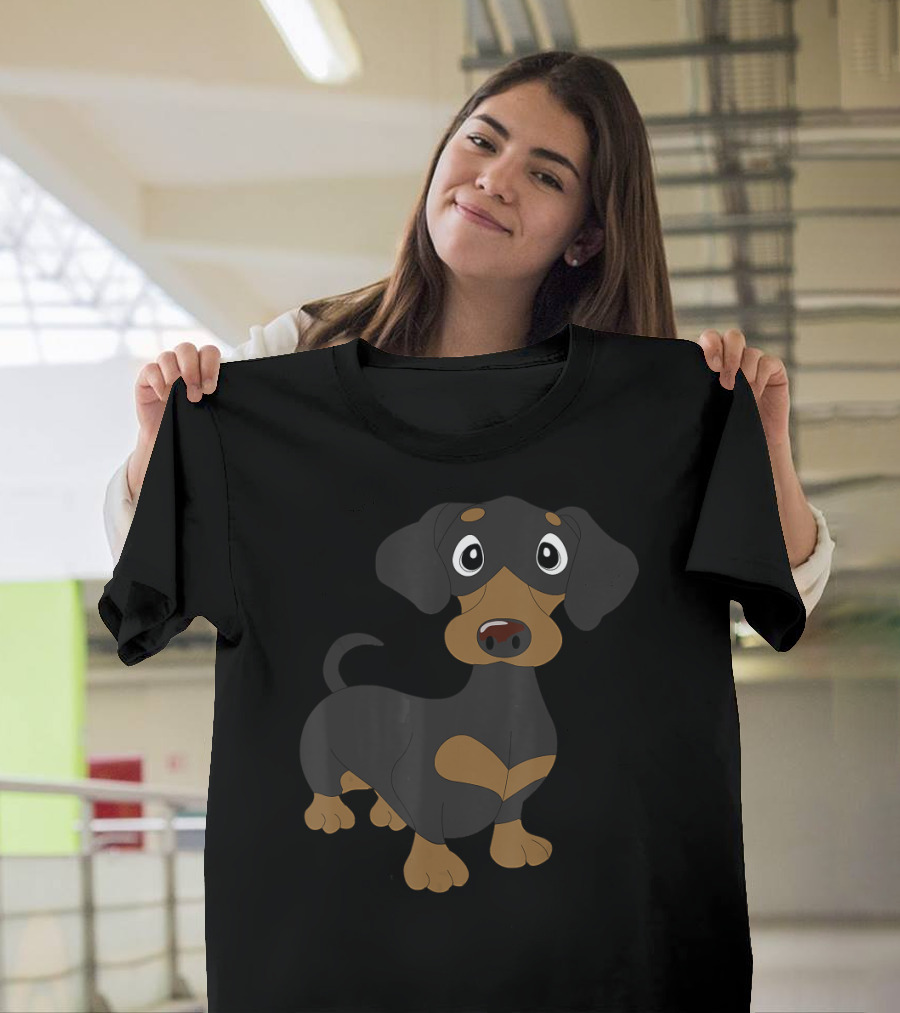 Playful Black And Tan Dachshund Wiener Dog T-Shirt