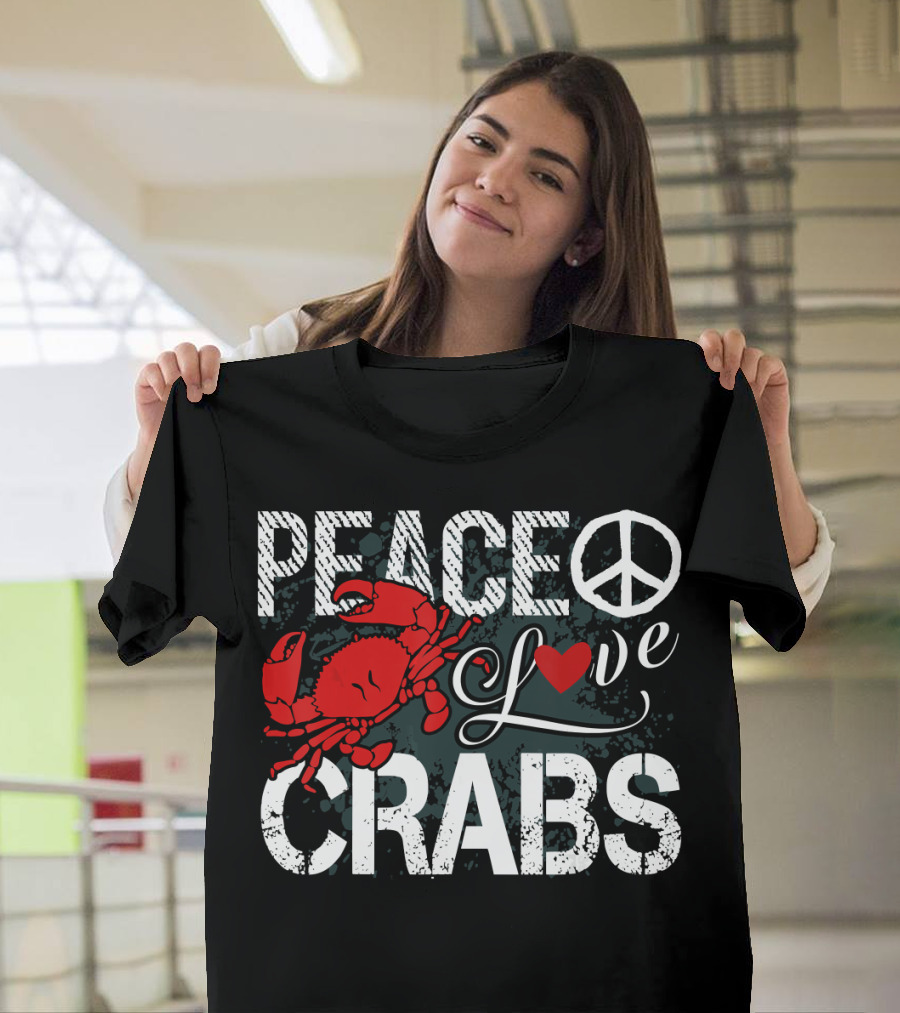 Peace Symbol Love Heart Crabs T-Shirt