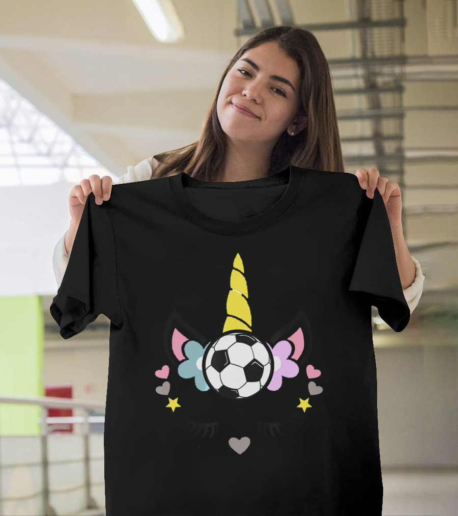 Unicorn Soccer Ball Cute Football Magic T-Shirt