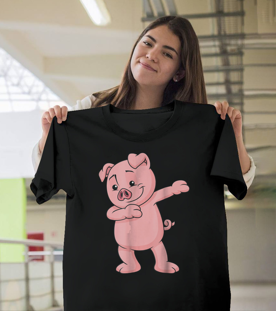 Dabbing Pig Funny Piglet Farm Animal Dance Pose T-Shirt