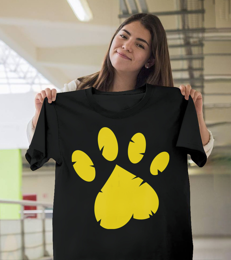 Animal Rescue Red Shirt with Gold Paw Prints T-Shirt