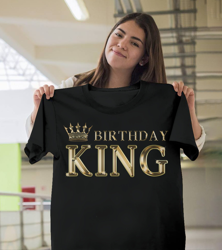 Birthday King Gold Crown Regal T-Shirt