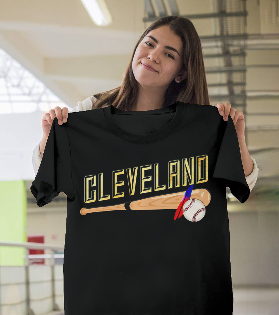 Cleveland Baseball Bat and Feather T-Shirt