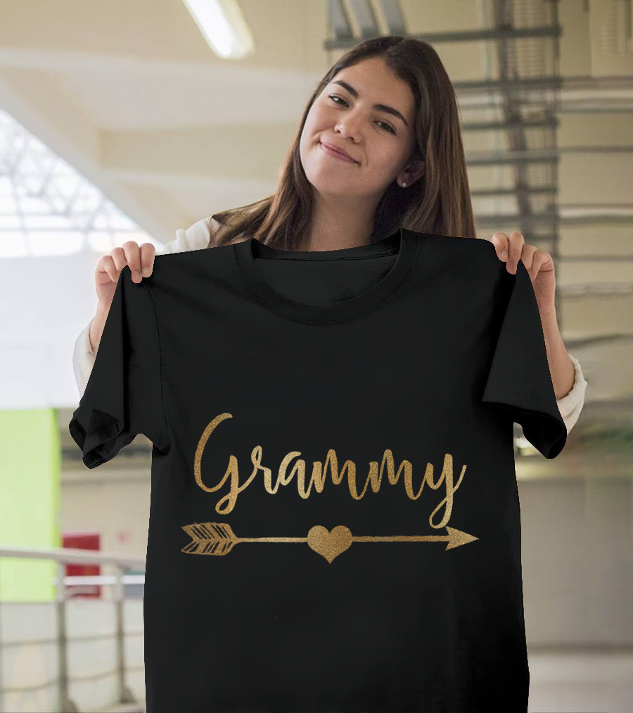 Grammy Cute Gold Arrow Heart T-Shirt