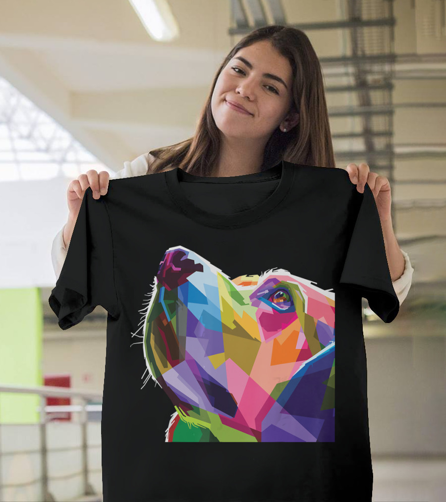 Dog's Head Colorful Geometric Labrador Retriever T-Shirt