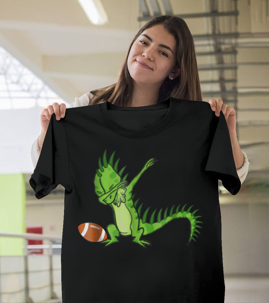 Dabbing Iguana with Football T-Shirt